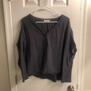 Striped long sleeve button down